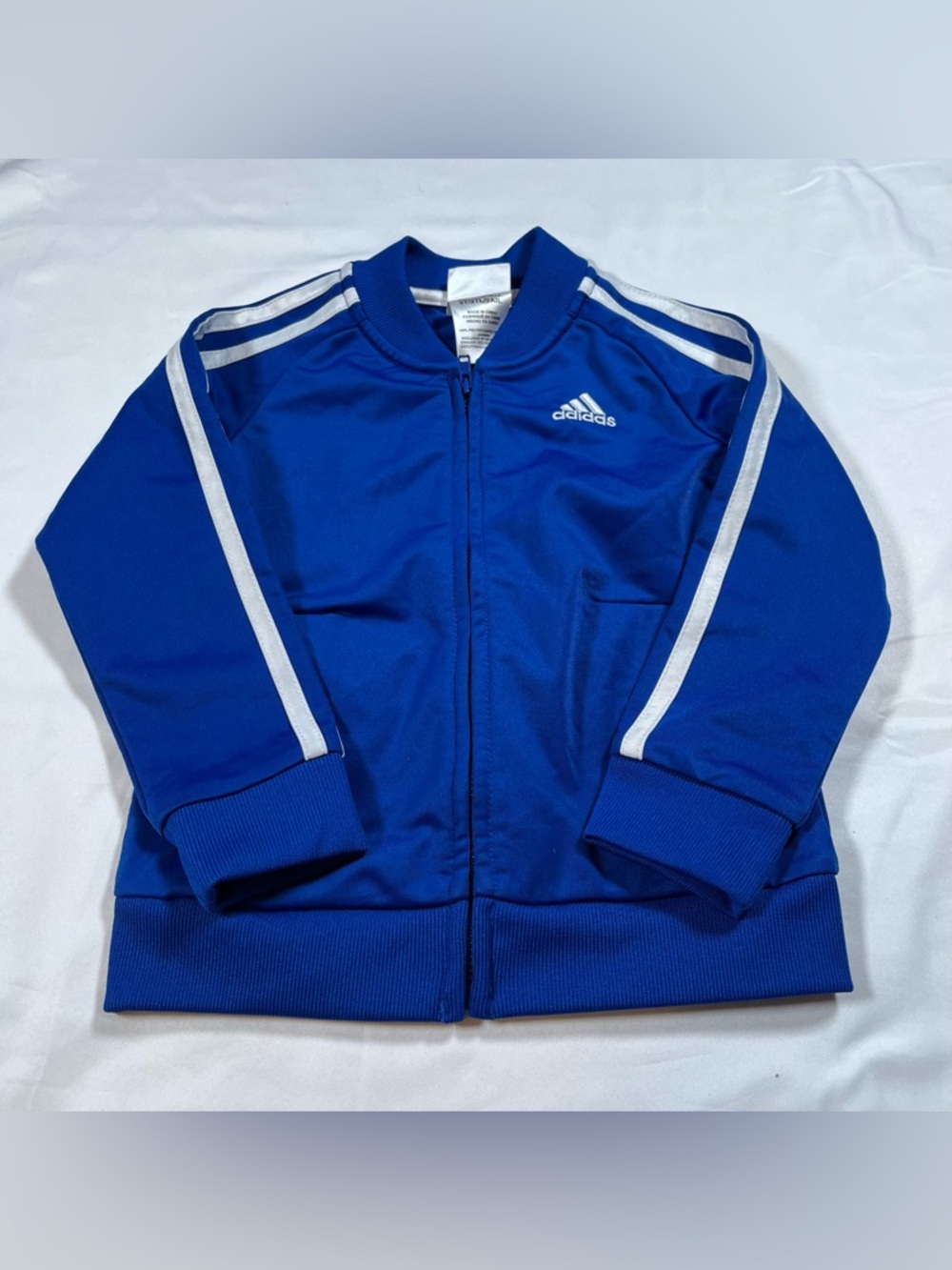 Adidas Youth Track Jacket Blue Stripes Size 2T